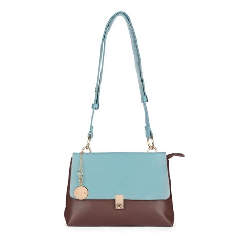 Buy Caprese Fenne Satchel Small Blue & Choco Online