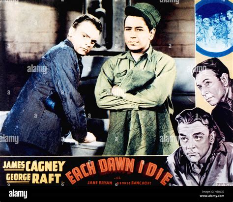 EACH DAWN I DIE, James Cagney (looking back and bottom right), George ...