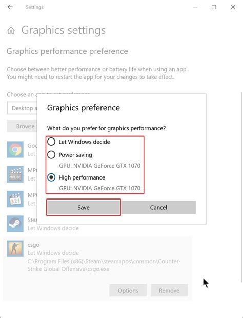 Rezultat imagine pentru Graphics Performance Preference