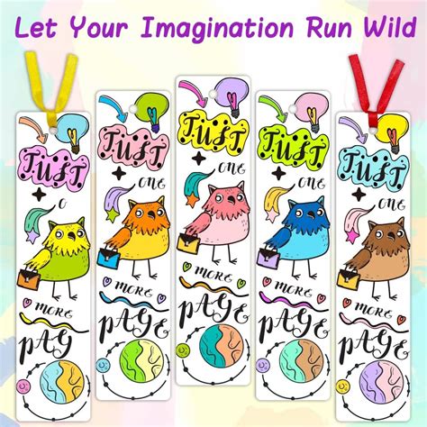Buy 60 PCS Color Your Own Bookmarks for Kids Students Double-Sided ...