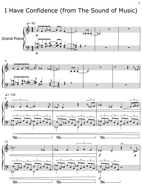 I Have Confidence (from The Sound of Music) - Sheet music for Piano