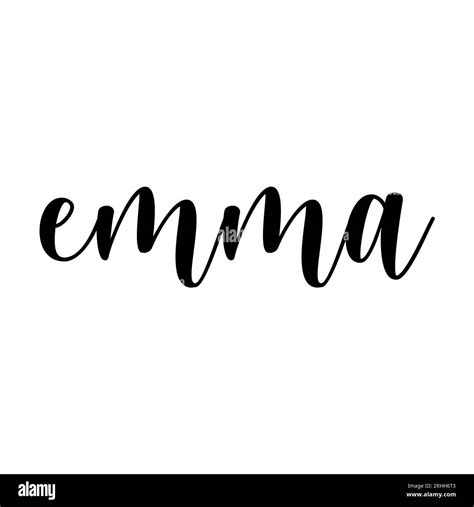 Emma stylish artistic handwriting name on white background. Isolated ...