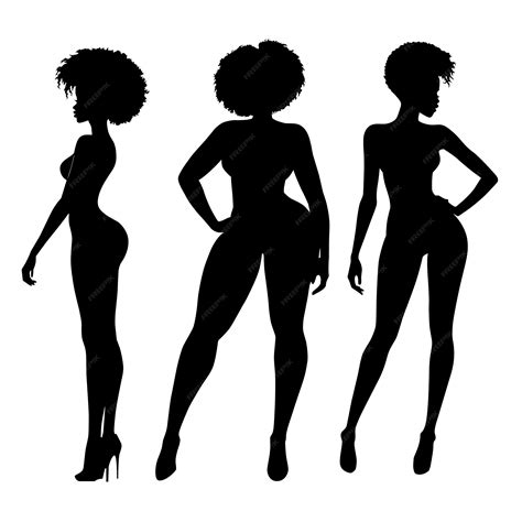 Premium Vector | Hand drawn black woman silhouette