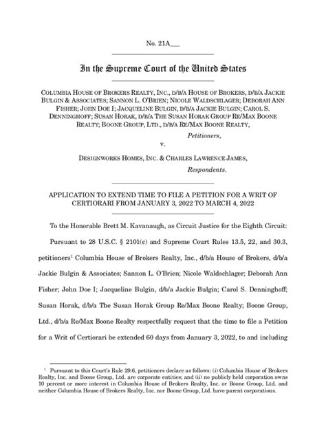 Fillable Online No. 21A In the Supreme Court of the United States Fax ...