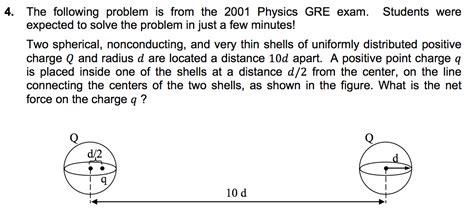 Solved The following problem is from the 2001 Physics GRE | Chegg.com