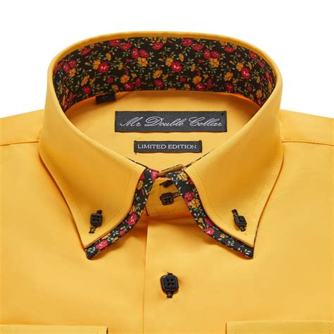 Mens Bright Yellow Formal Shirt Premium Yellow Dress Shirts L Hockerty
