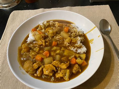 A big batch of chicken kare raisu (Japanese Curry) with daikon, cabbage ...