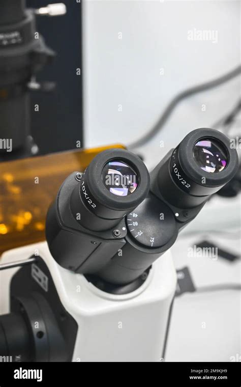 Laboratory microscope. A microscope in a biological laboratory Stock ...