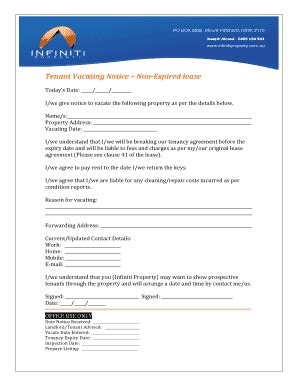 Fillable Online Tenant Vacating Notice Break.docx Fax Email Print ...