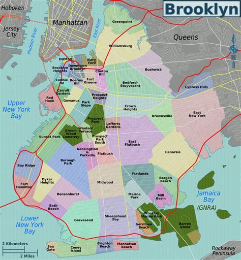 A Basic Map Of Brooklyn Neighborhoods (Different Parts Of Brooklyn ...