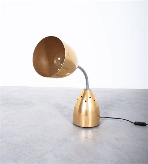 Sun Desk Lamp Gold Anodized Aluminum, Switzerland 1951 – DERIVE