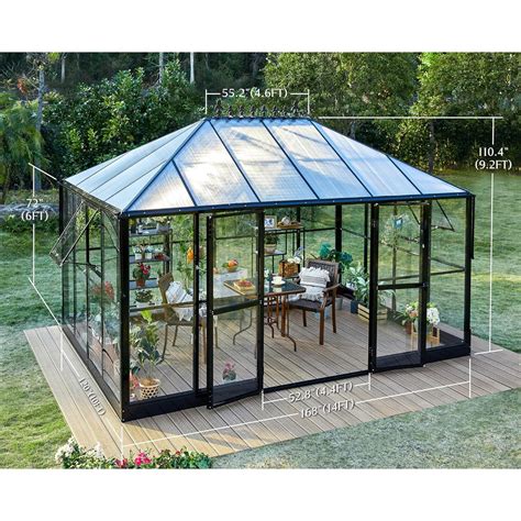 AMERLIFE Grower’s Haven 14 x 9.5 x 9 ft. Hybrid Polycarbonate ...