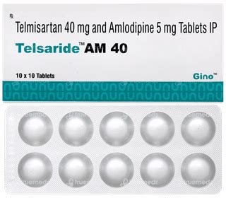 Telsaride Am 40 Tablet 10 - Uses, Side Effects, Dosage, Price | Truemeds