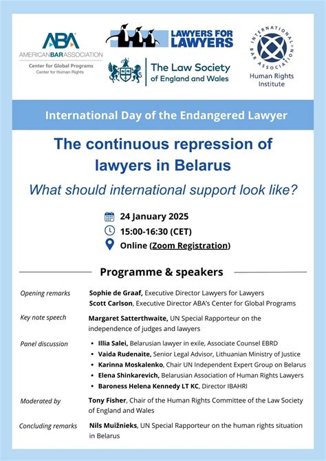 The Day of the Endangered Lawyer 2025 - Lawyers for Lawyers