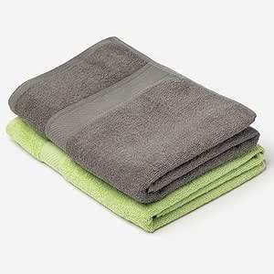 URBANFIX 2 Piece Large Size Bath Towel Set 400 GSM Soft Cotton Towels ...