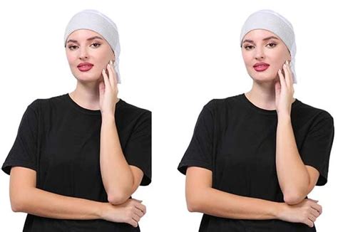 Buy Pack of-2 Shimmer Design Muslim Women Under Hijab Cap (White) at ...
