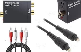 fdealz [ 1 Piece ] Digital to Analog Converter, Toslink Coaxil to RCA ...