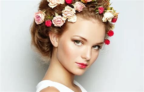 Download wallpaper girl, flowers, hair, spring, makeup, beautiful ...