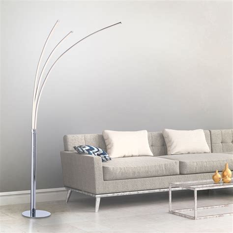 LED floor lamp Maja, 3-bulb chrome | Lights.co.uk