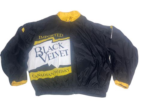 Vintage Black Velvet Canadian Whisky Windbreaker Jack… - Gem
