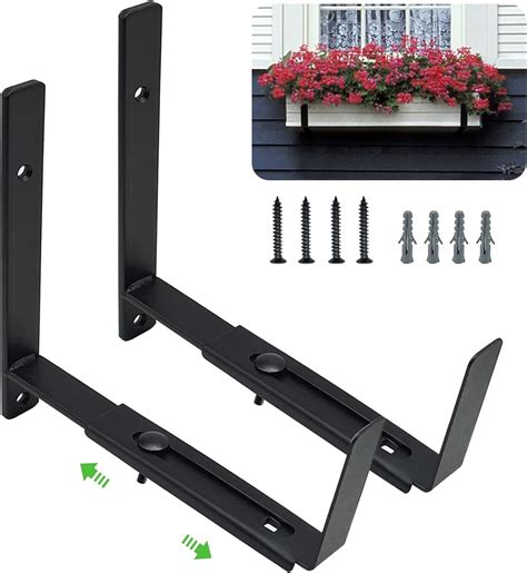 Amazon.com: Pusonor Adjustable Window Box Bracket 2 Pack , Heavy Duty ...