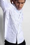 Buy White Gingham Embroidery Thread Shirt For Men by Paarsh Online at ...