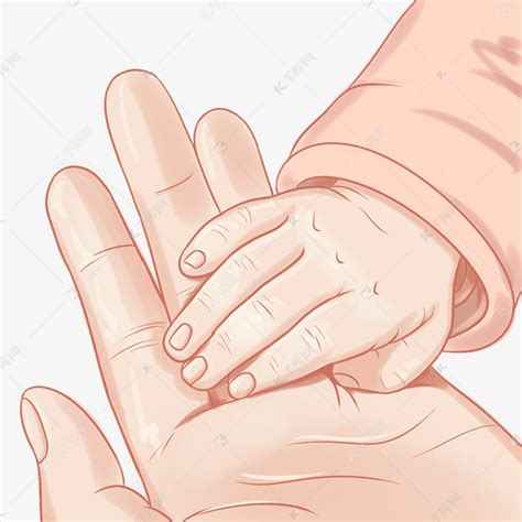 卡通宝宝和妈妈的手素材图片免费下载-千库网