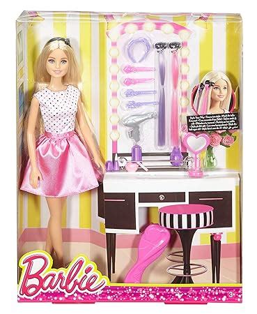 Barbie - DJP92 Doll & Playset with Hair Styling Accessories, Multi ...