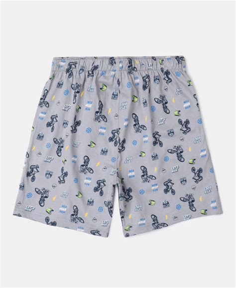 Buy Super Combed Cotton Printed Boxer Shorts with Side Pockets - Chili ...