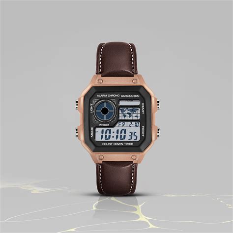 Carlington Endurance Series Digital Wrist Watches for Men with Transpa