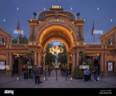 180 aniversary sign at the main entrance gate of Tivoli Gardens ...