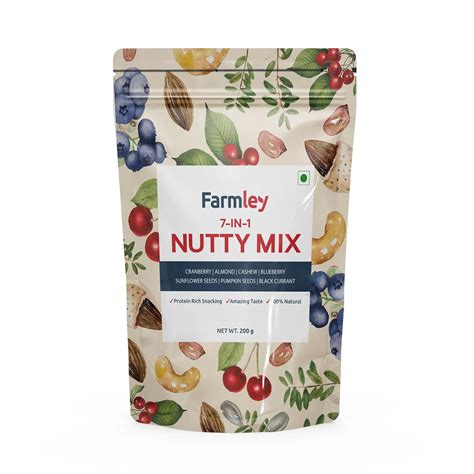 Farmley 7-In-1 Trail Dry Fruit Mix- 200g | Almond | Cashew | Blueberry ...