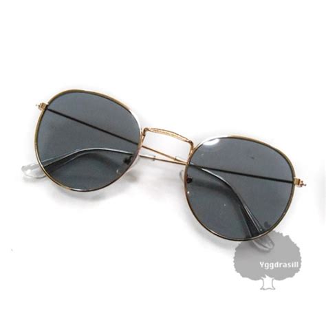 細フレーム サングラス 黒レンズ ゴールドフレーム ブラック ラウンド g-dragon | YGG STORE BASE店＠土日祝日休業