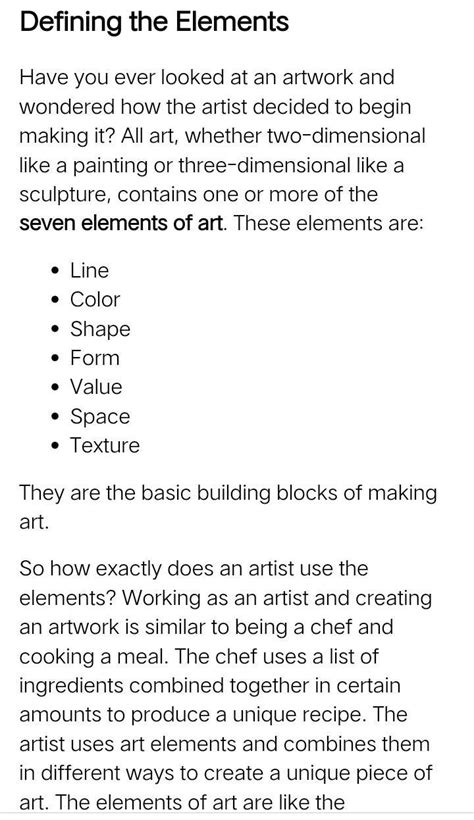 what are the elements of art present in this picture describe each ...