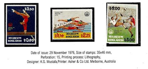 Olympic Stamps of Bangladesh– 1976 Montreal Olympics to 2008 Beijing ...