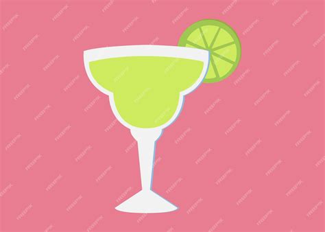 Premium Vector | Cocktail margarita glass flat style vector ...