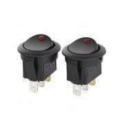 SZGAOY 14031902 Teeterboard Style Red Light Car Switch - Black + Red ...