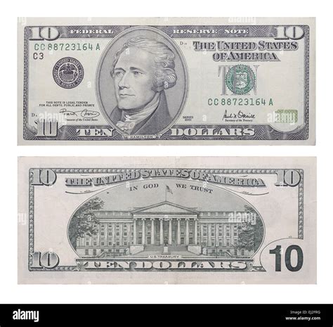 10 Dollar Bill Front And Back 10 Dollar Note New Hi Res Stock