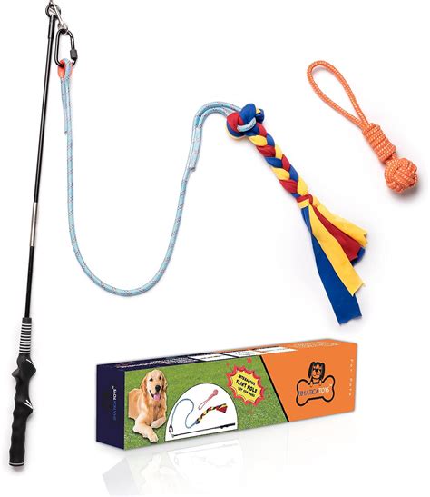 Pet Supplies : SMATICA Flirt Pole for Dogs - Interactive Dog Toys for ...
