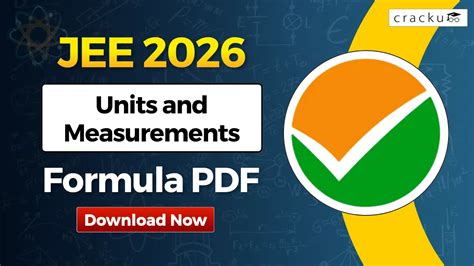 Units and Measurements Formulas For JEE 2026, Check PDF