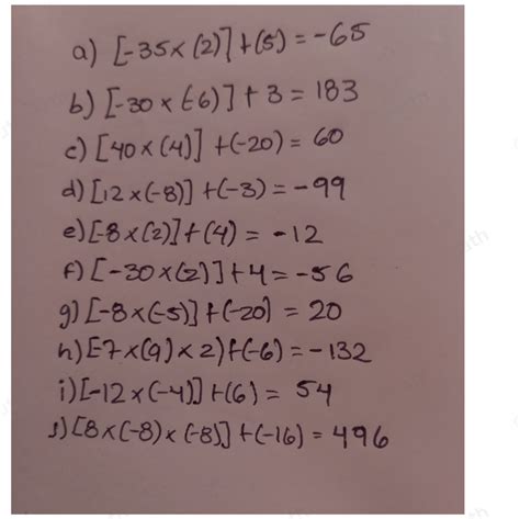Solved: 5. Encuentra la respuesta en cada caso. a [-35 * 2] [algebra ...