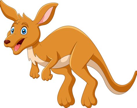 Cartoon funny happy jumping Kangaroo 12805439 Vector Art at Vecteezy