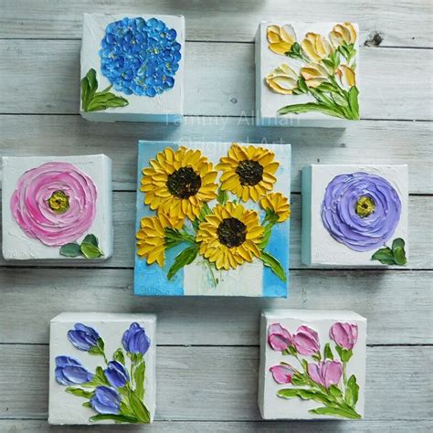 Custom Small 4x4 and 6x6 Hydrangea Impasto Oil Painting Mix - Etsy India