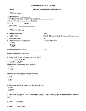 Kv Iit Holidays Homework - Fill Online, Printable, Fillable, Blank ...
