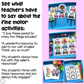 Transportation Fine Motor Activities 的图像结果