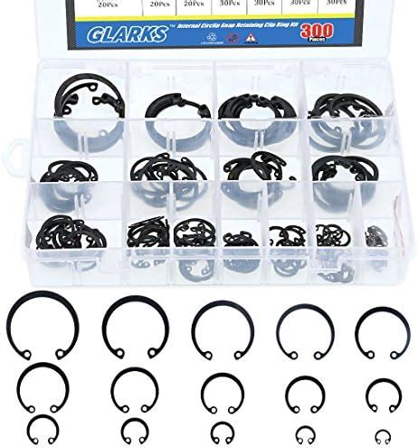 Glarks 300Pcs 15 Size Metric Internal Circlips Snap Retaining Ring ...