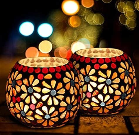 Buy The Purple Tree Glass Mosaic Tealight Candle Holder for Diwali ...
