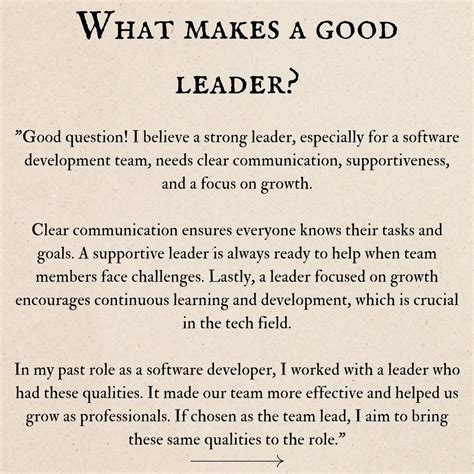 Interview Question: What do you think makes a good leader? – Answer Tips
