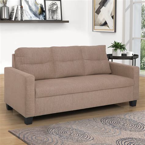 Buy Ease Brown Fabric 3 Seater Sofa Online and Get Upto 25% Off* On ...