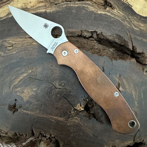 Spyderco Para Military 2 Compression Lock Flytanium Copper Handle ...